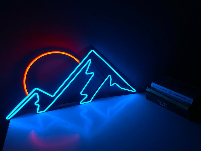 Mountain Neon Wall Art Landscape Neon Sign Neon Art