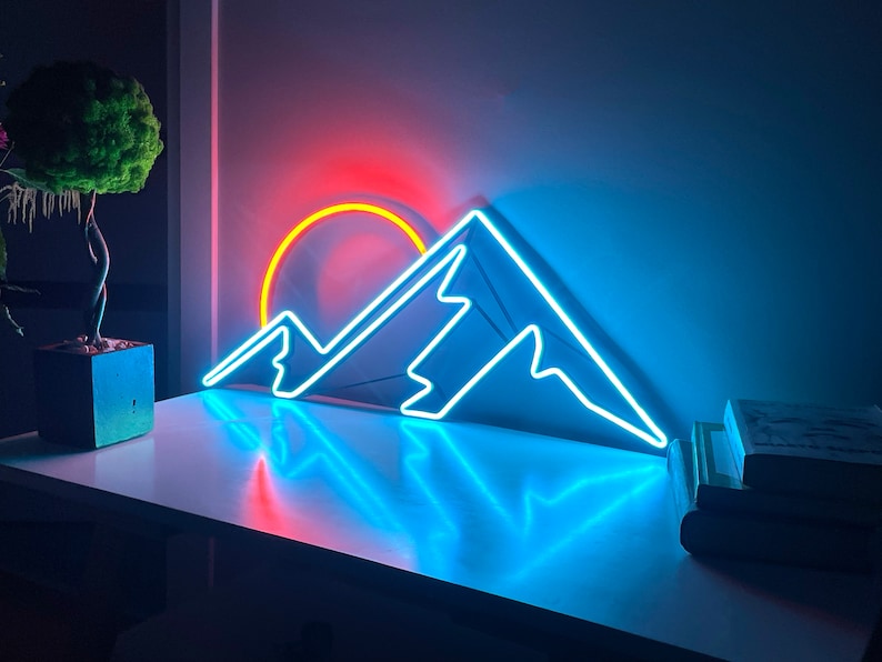 Mountain Neon Wall Art Landscape Neon Sign Neon Art