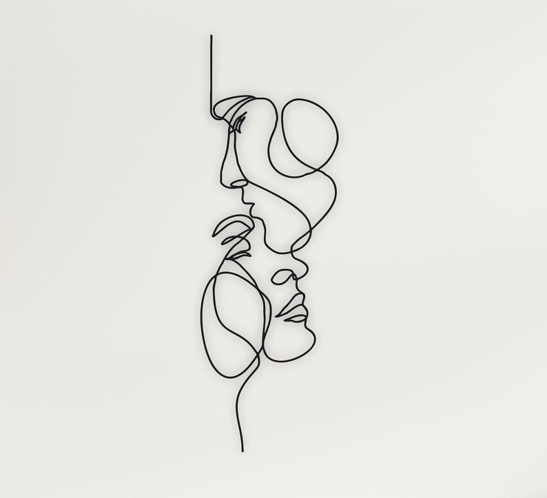 Abstract Couple Line Art Metal Wall Décor – Modern Minimalist Home Decoration | Metal Wall Art Decor, Love Line Art ,Home Decoration, Metal Wall Art, Minimalist Art, Line Art Decor