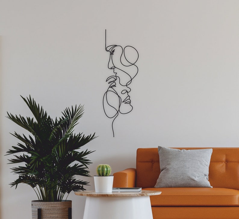 Abstract Couple Line Art Metal Wall Décor – Modern Minimalist Home Decoration | Metal Wall Art Decor, Love Line Art ,Home Decoration, Metal Wall Art, Minimalist Art, Line Art Decor
