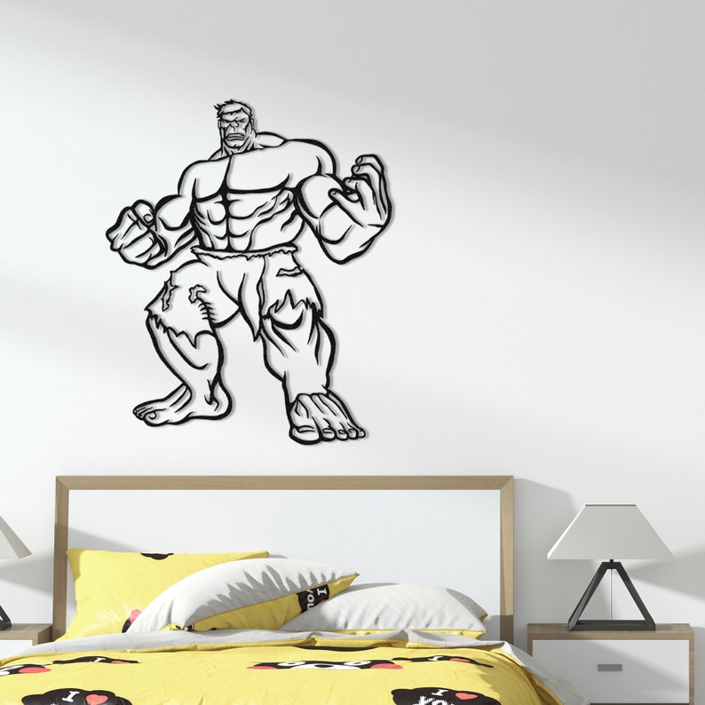 3D Hulk-Inspired Metal Wall Art for Kids' Rooms – Superhero Decor | This Hulk Wall Art From Marvel Characters, Strong Muscular Green Giant, Cartoon Character, Avengers Decor