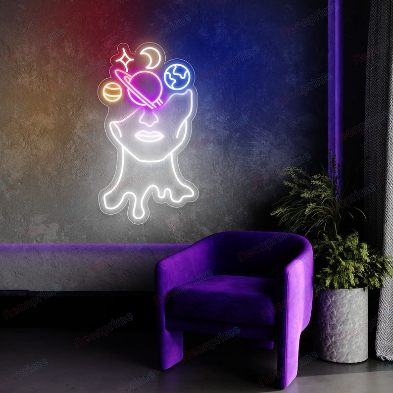 GALAXY BRAIN Neon Sign Light Wall Art Decor