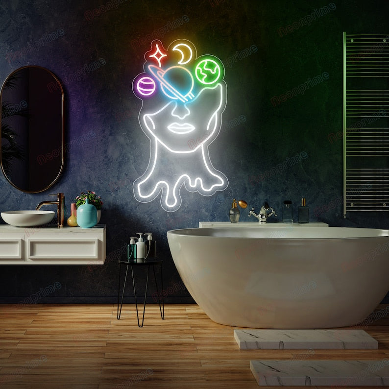 GALAXY BRAIN Neon Sign Light Wall Art Decor