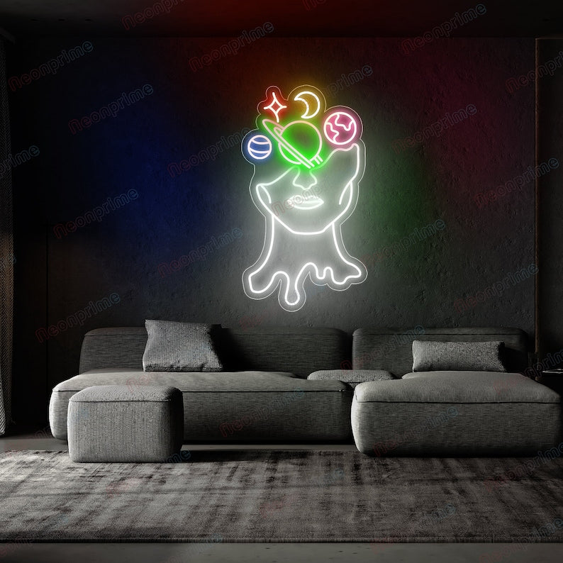 GALAXY BRAIN Neon Sign Light Wall Art Decor