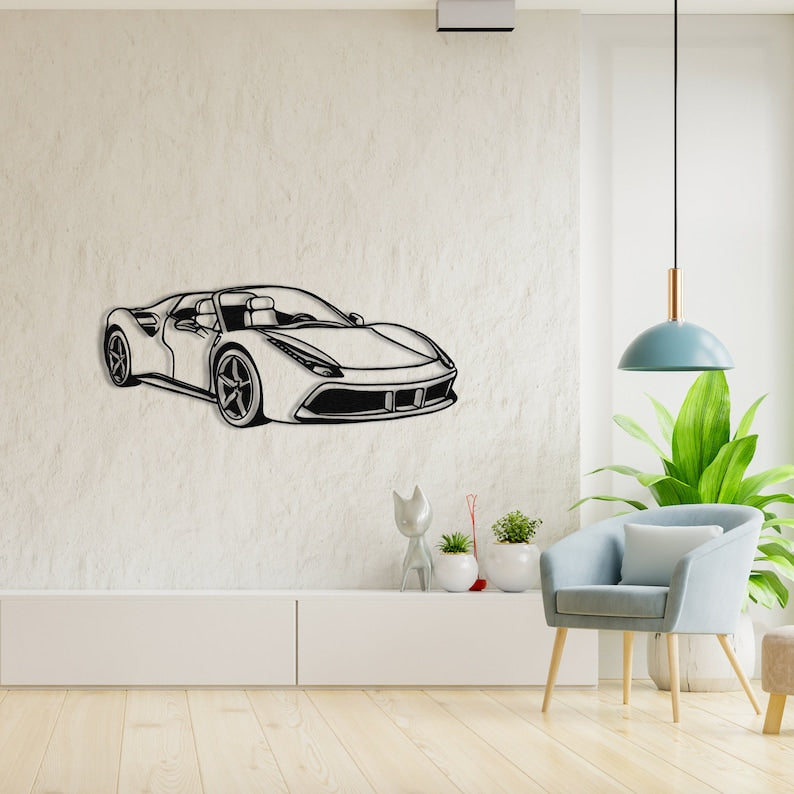 Luxury Ferrari Sports Car Metal Wall Art – Modern Automotive Home Decor | Ferrari Sports Car Metal Wall Art Decor, Metal Wall Art, Metal Wall Decor, Automotive(24×10)