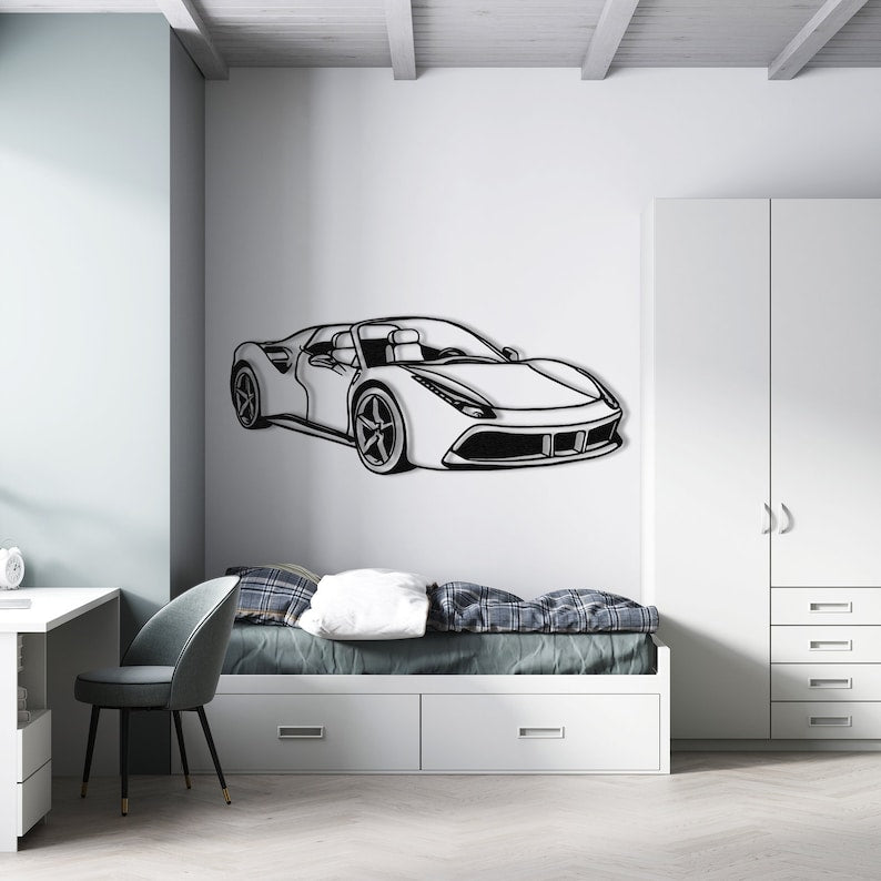 Luxury Ferrari Sports Car Metal Wall Art – Modern Automotive Home Decor | Ferrari Sports Car Metal Wall Art Decor, Metal Wall Art, Metal Wall Decor, Automotive(24×10)