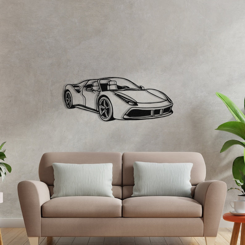 Luxury Ferrari Sports Car Metal Wall Art – Modern Automotive Home Decor | Ferrari Sports Car Metal Wall Art Decor, Metal Wall Art, Metal Wall Decor, Automotive(24×10)