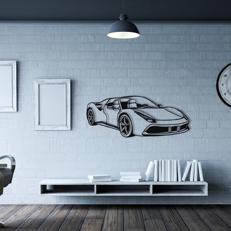 Luxury Ferrari Sports Car Metal Wall Art – Modern Automotive Home Decor | Ferrari Sports Car Metal Wall Art Decor, Metal Wall Art, Metal Wall Decor, Automotive(24×10)